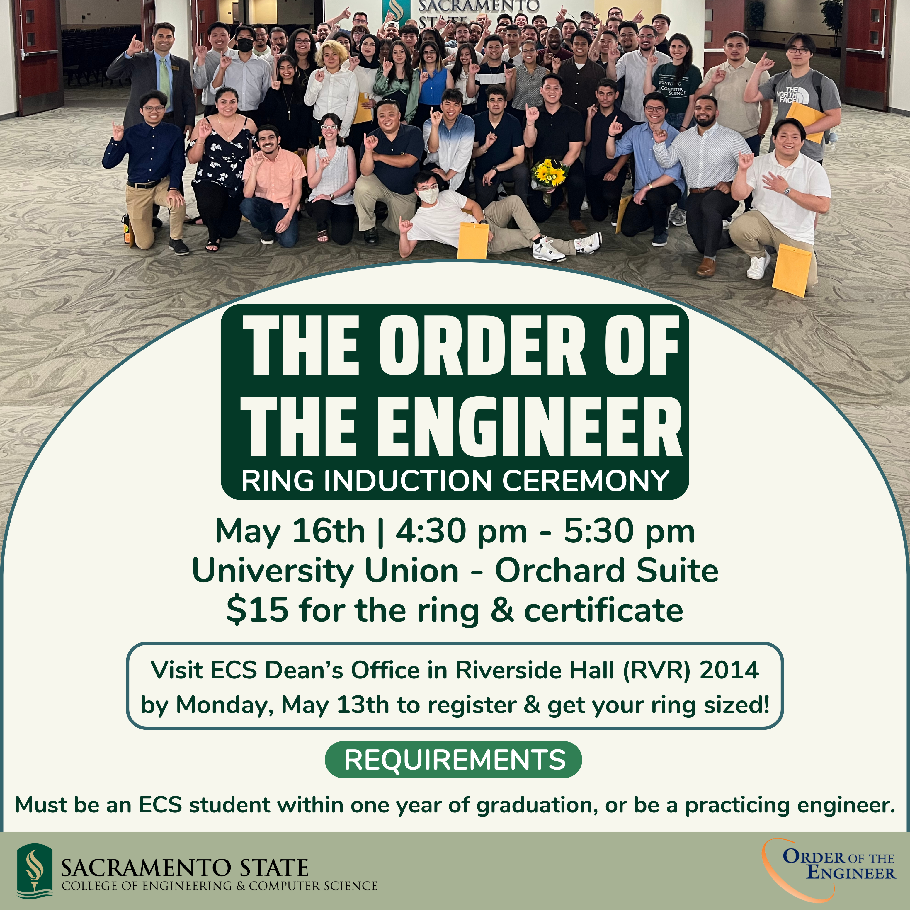 Order of the Engineer Ceremony Flyer - May 16th 2024
