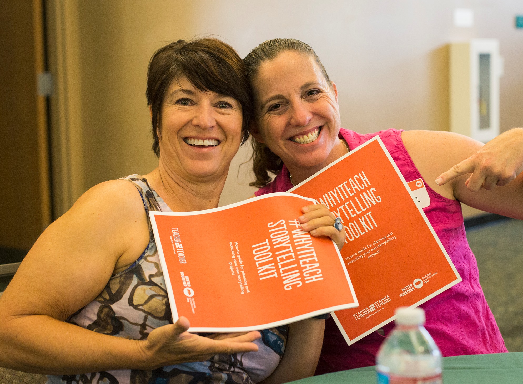 A photo of two teachers at the 2015 California Teachers Summit