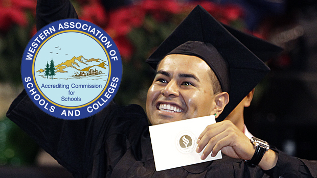 WASC logo and graduate