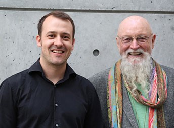 Gyan (left) and Terry Riley