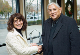 Image of Lori Varlotta accepting award