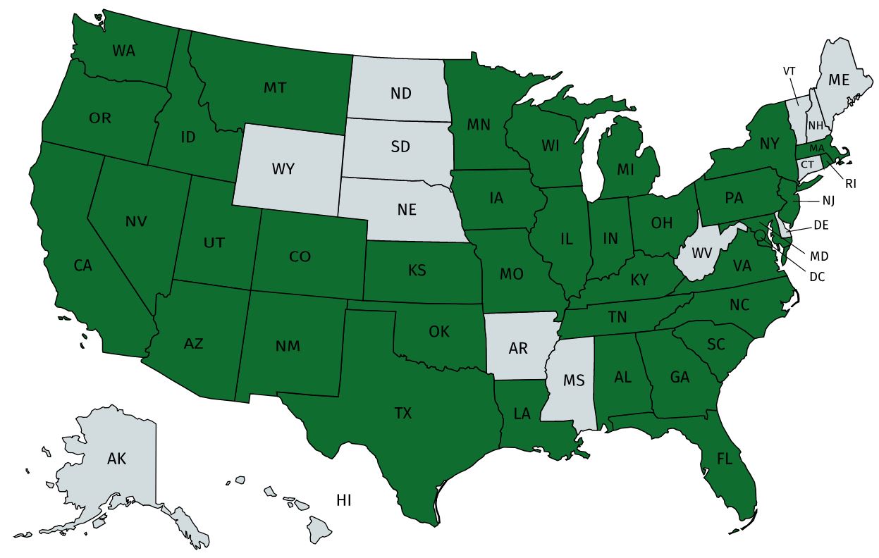 map of faculty u.s. state received degrees