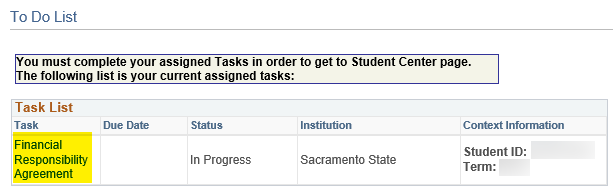 screenshot showing to do list contents