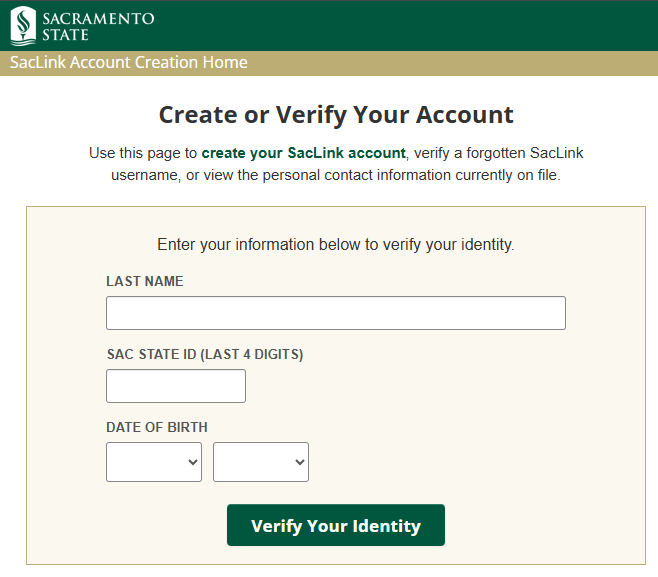 screenshot of login page