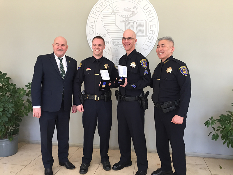 Police officer recognition awards presentation