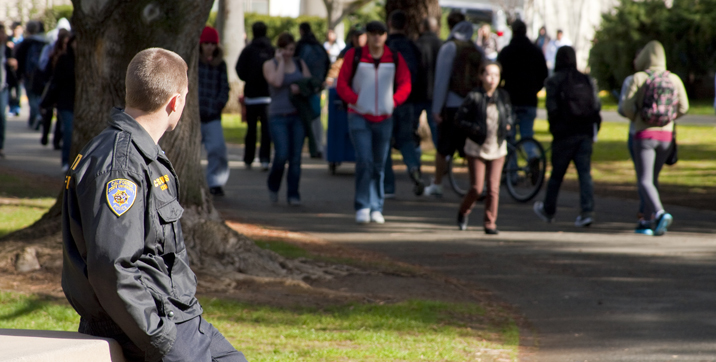 Campus safety officer keeps a watchful eye over the Sac State communicty