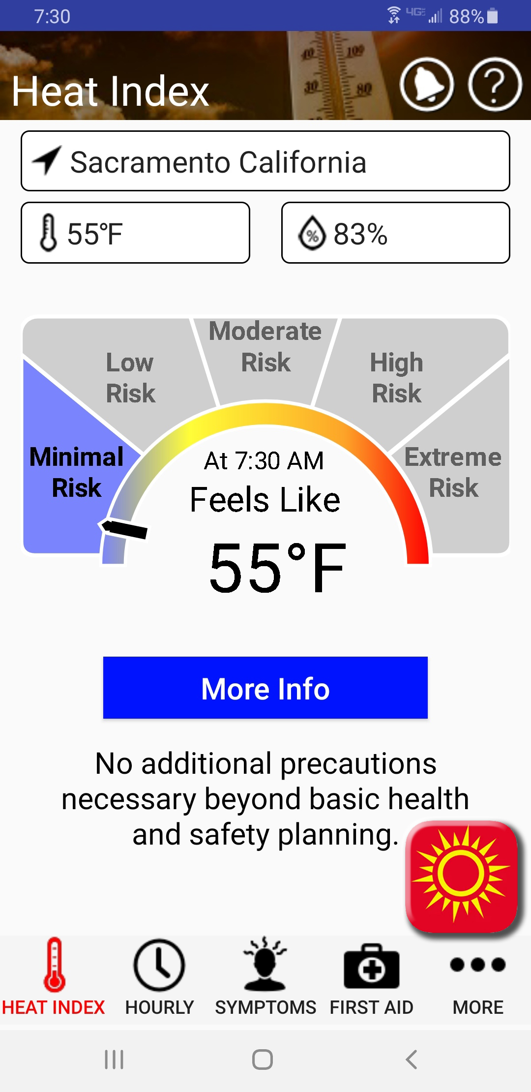 OSHA Heat Index app