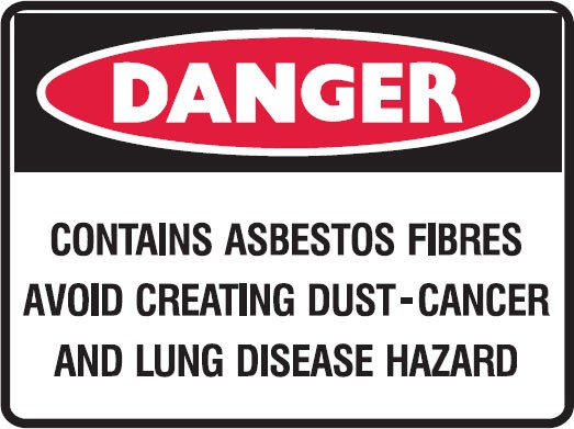 Asbestos warning label
