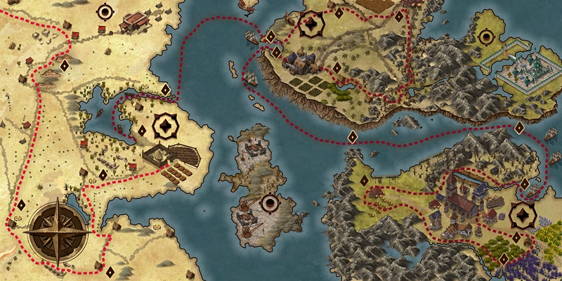 Graphic of a journey on a map