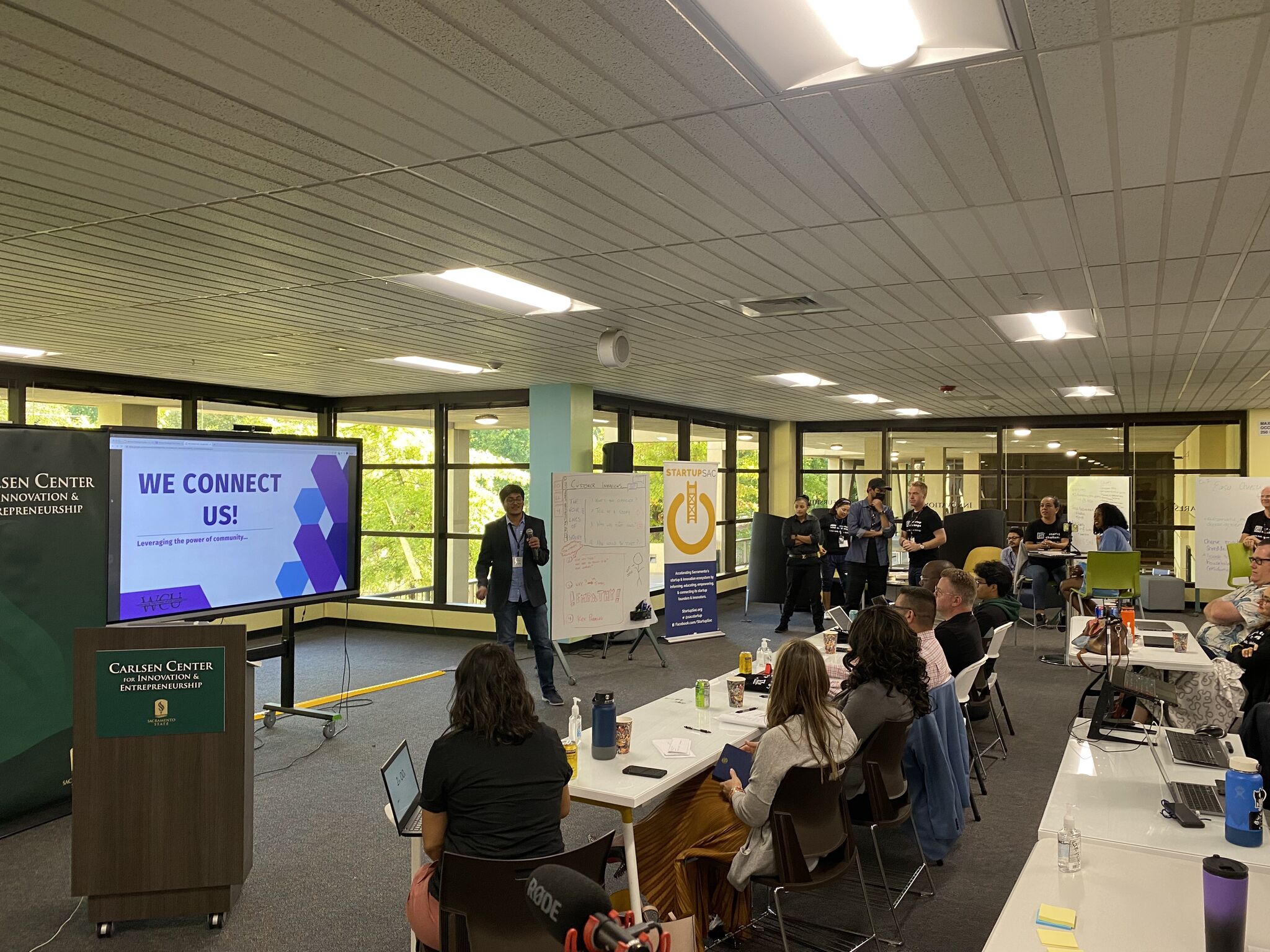 Attendees present their ideas