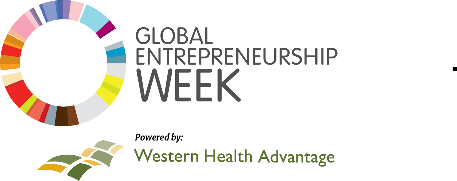 Global Entrepreneurship Week logo and Western Health Advantage logo