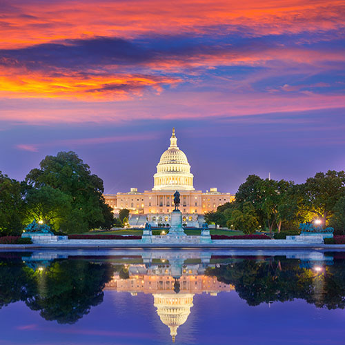 united states' capitol at night, dramatic sky