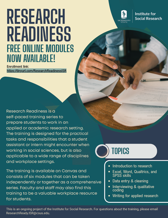 Flyer for Research Readiness course modules