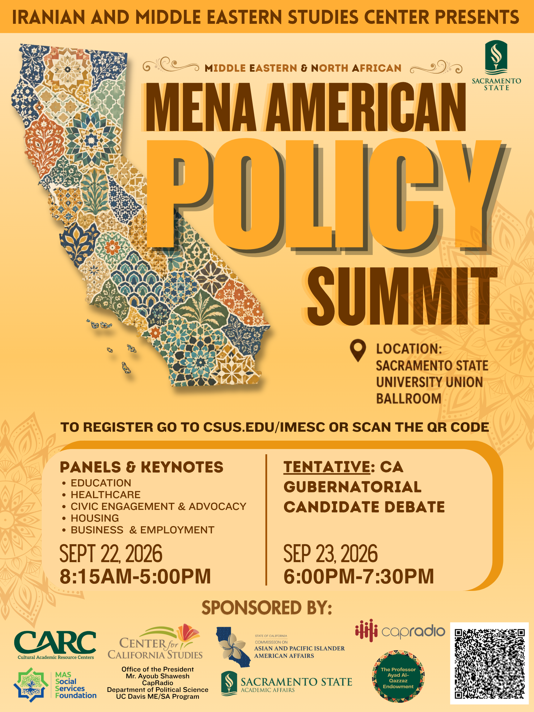 MENA American Policy Summit Flyer