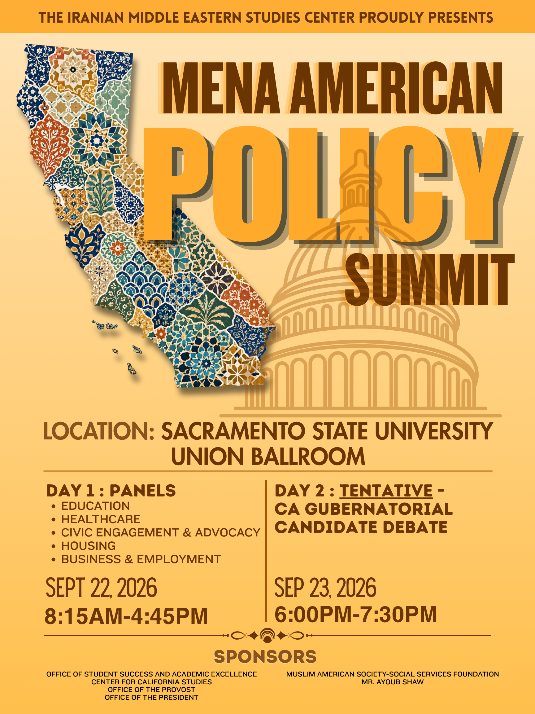 MENA American Policy Summit Flyer