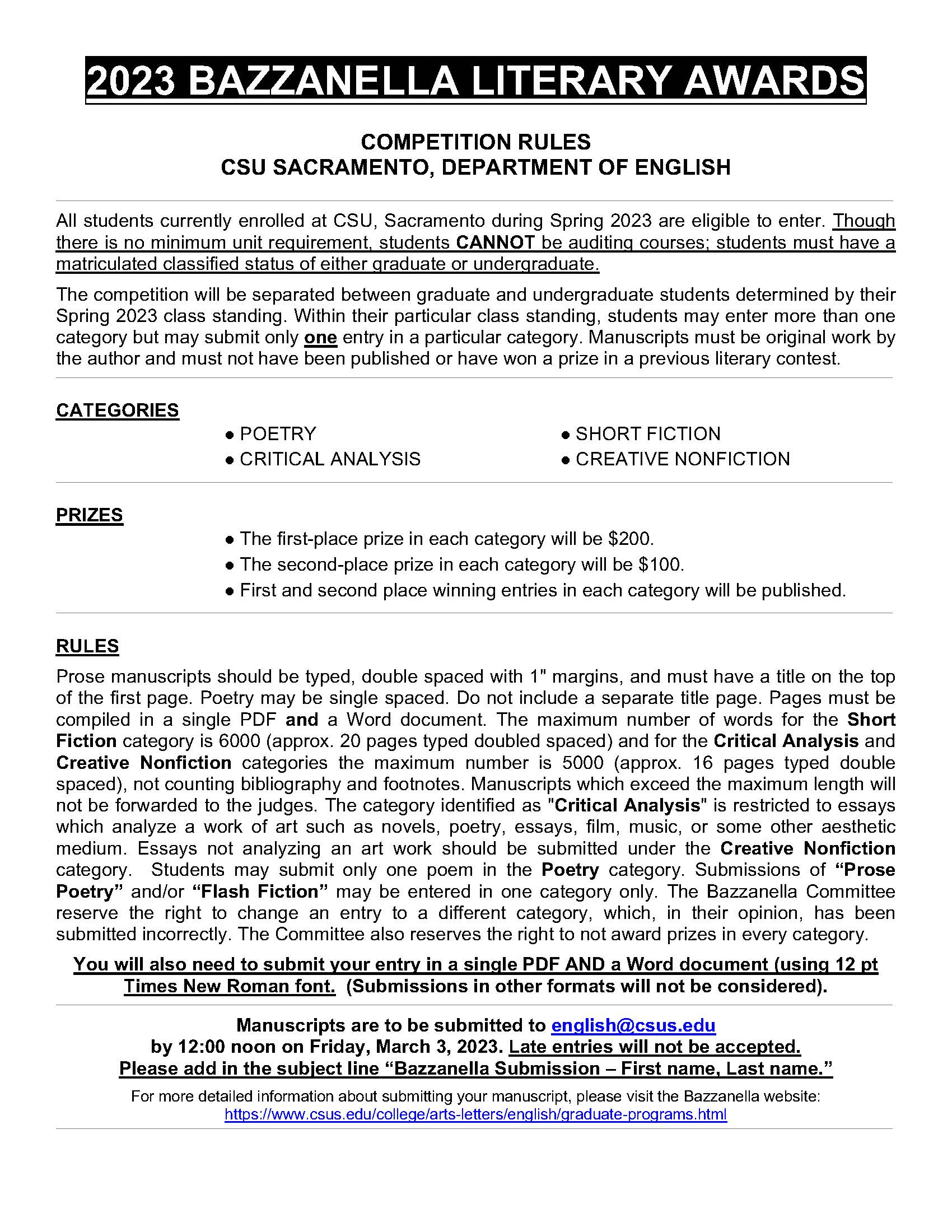 Page 2 of Bazzanella Award Flyer 