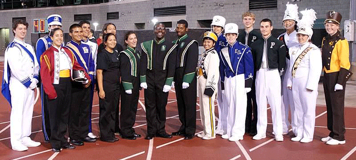 Various High School Band Members Band Day Group Photo