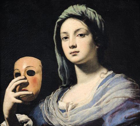 Woman With a Mask by Lorenzo Lippi (1606-1665)