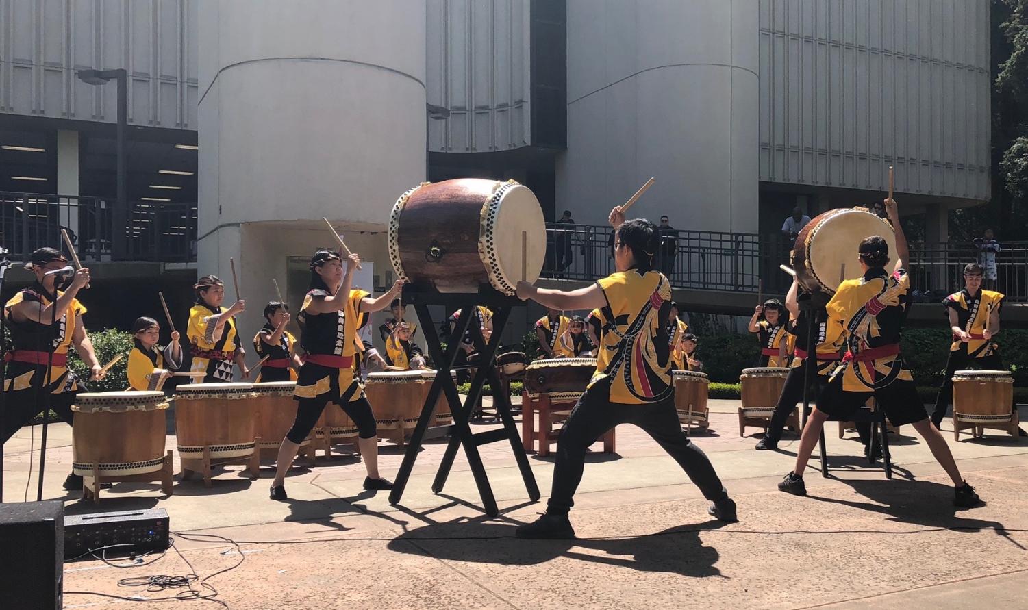 Japanese Taiko drumming on campus