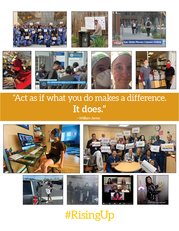 collage of student's volunteering work during COVID-19 pandemic