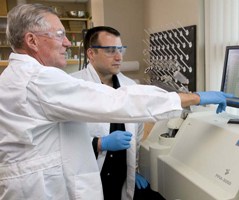 Ken and Scott with Particle Analyzer