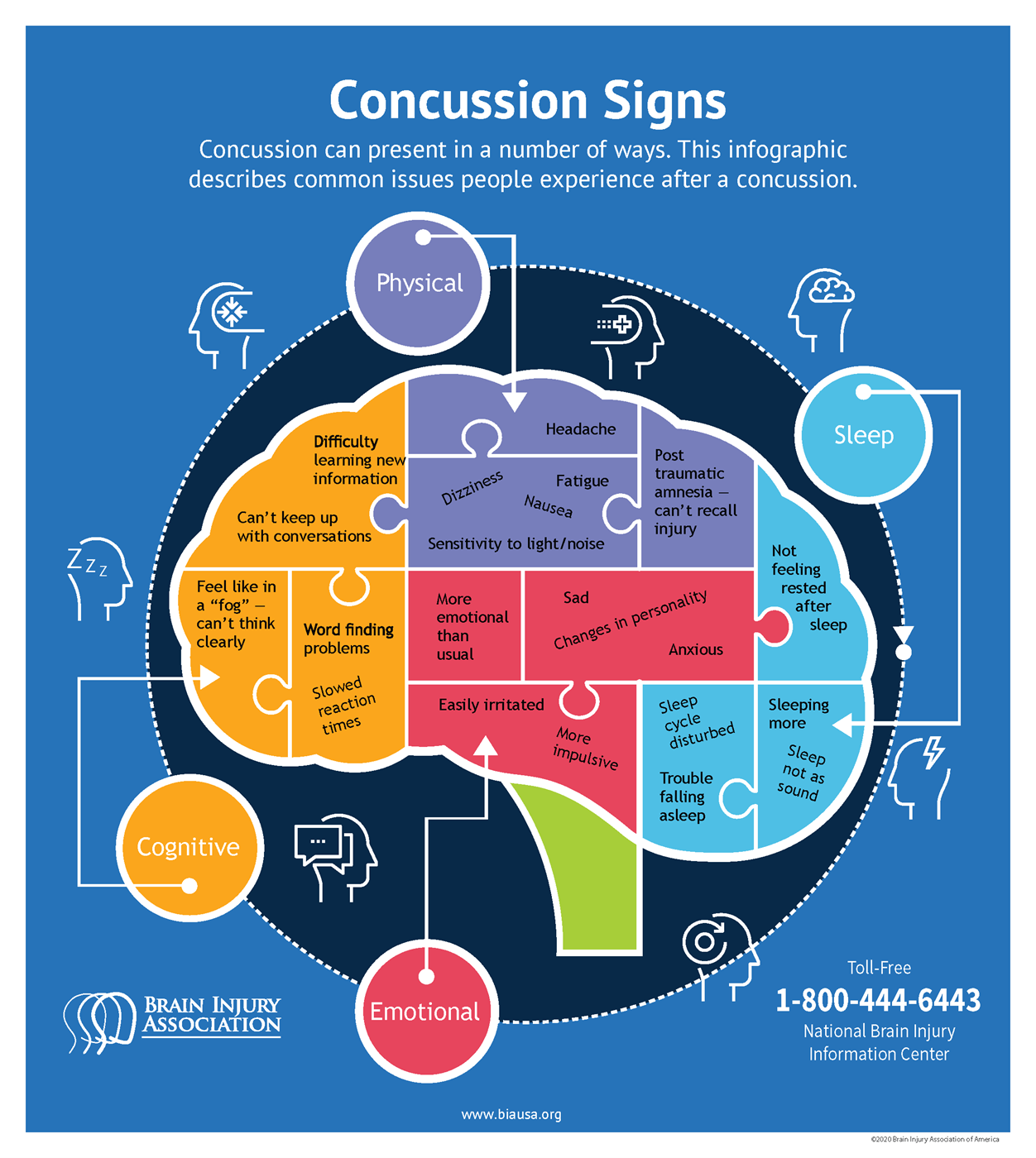 Concussion signs diagram