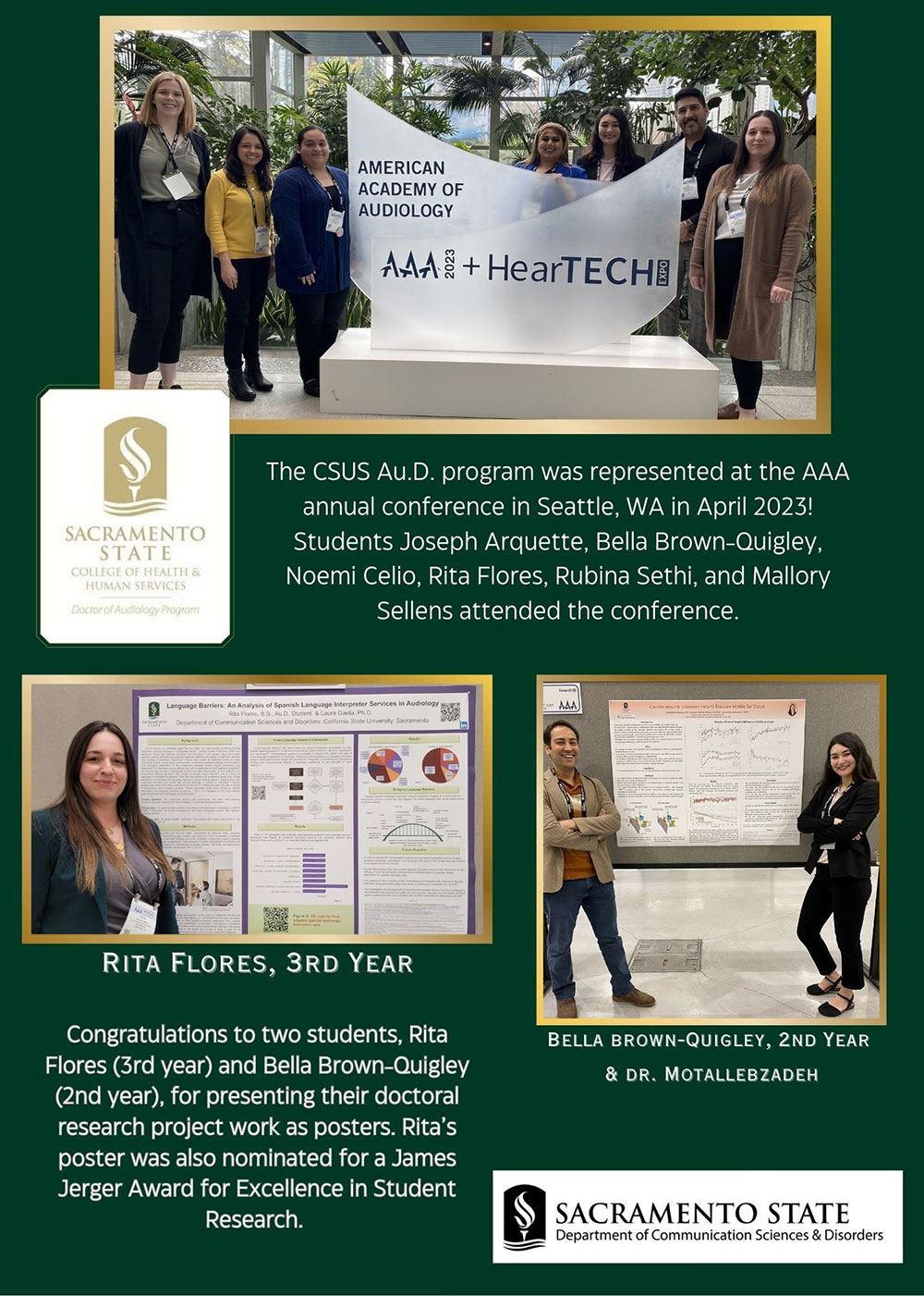 Students and faculty attending and prsesnting at 2023 AAA Conference.