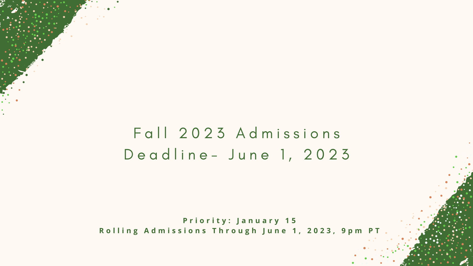Decorative Image: Fall 2023 Admissions