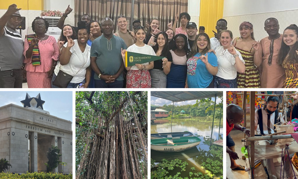 Collage of images from study abroad program in Ghana