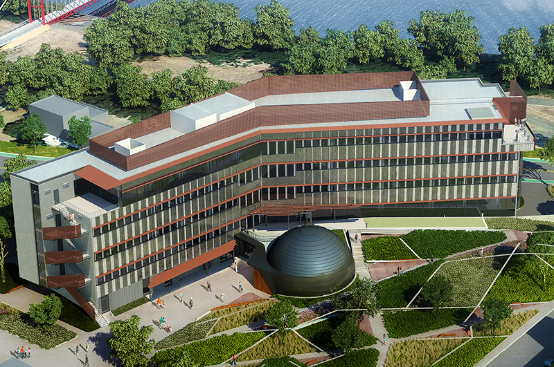 Artist's rendering of the Sacrmento State Science Center, 2017