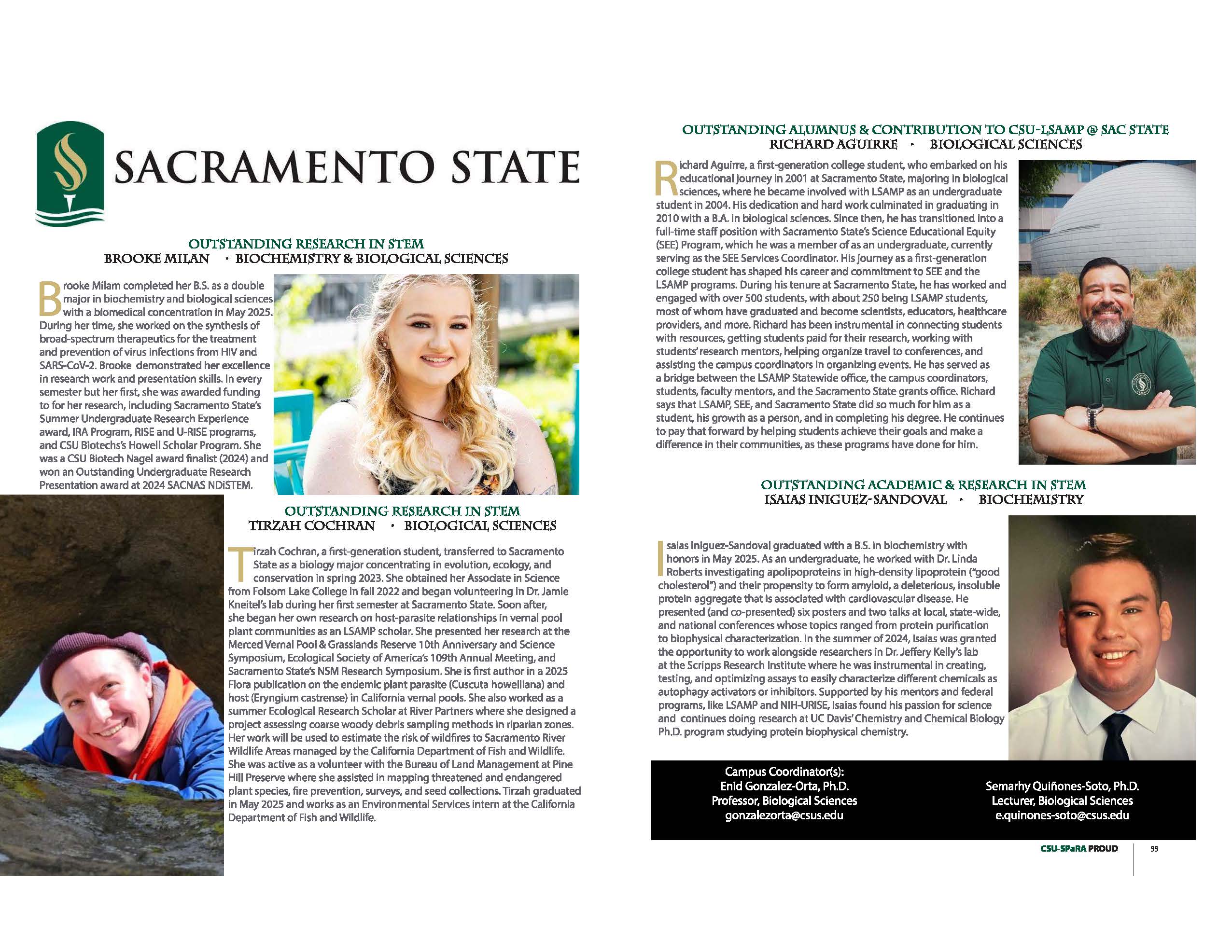 Screenshot of CSU-SPaRA Publication page featuring Sac State students