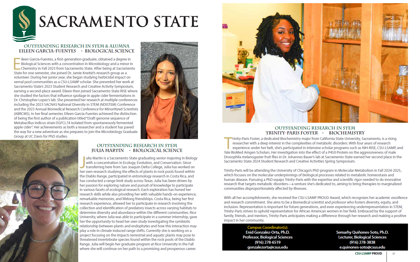 Screenshot of CSU-SPaRA Publication page featuring Sac State students