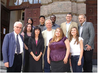 Group photo outside of Medizinsche University Innsbruck