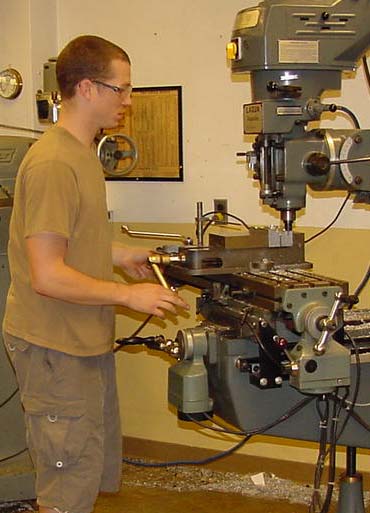 Student working in Machine Shop