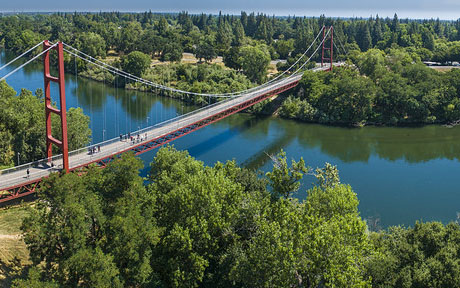 Guy West Bridge birds eye view.