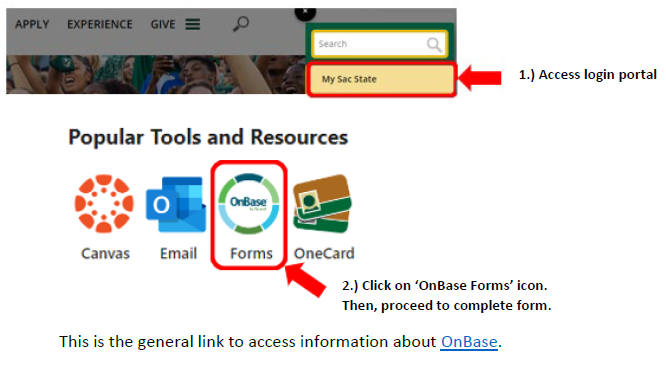 arrow pointing at forms icon