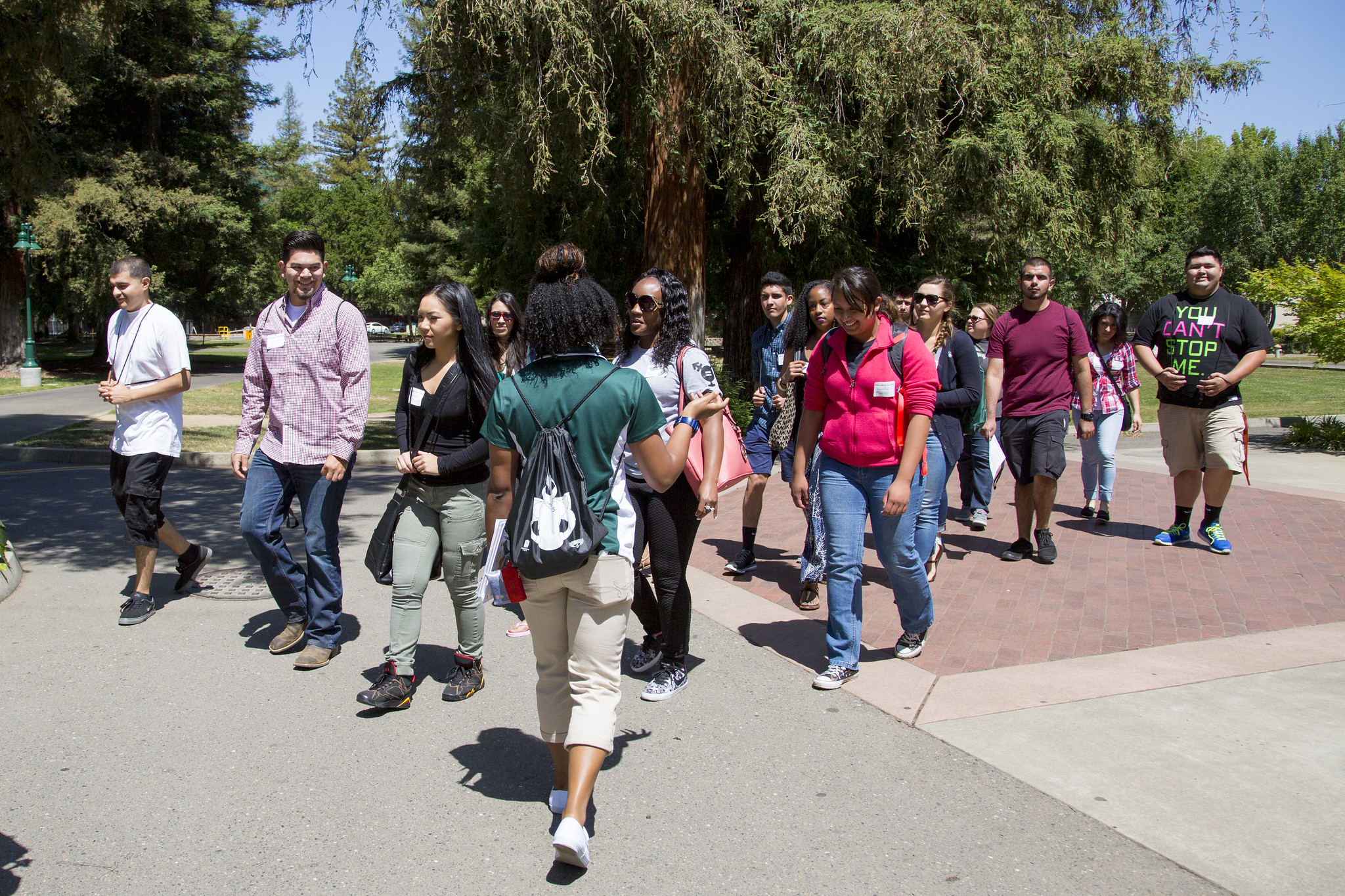 Students touring Campus