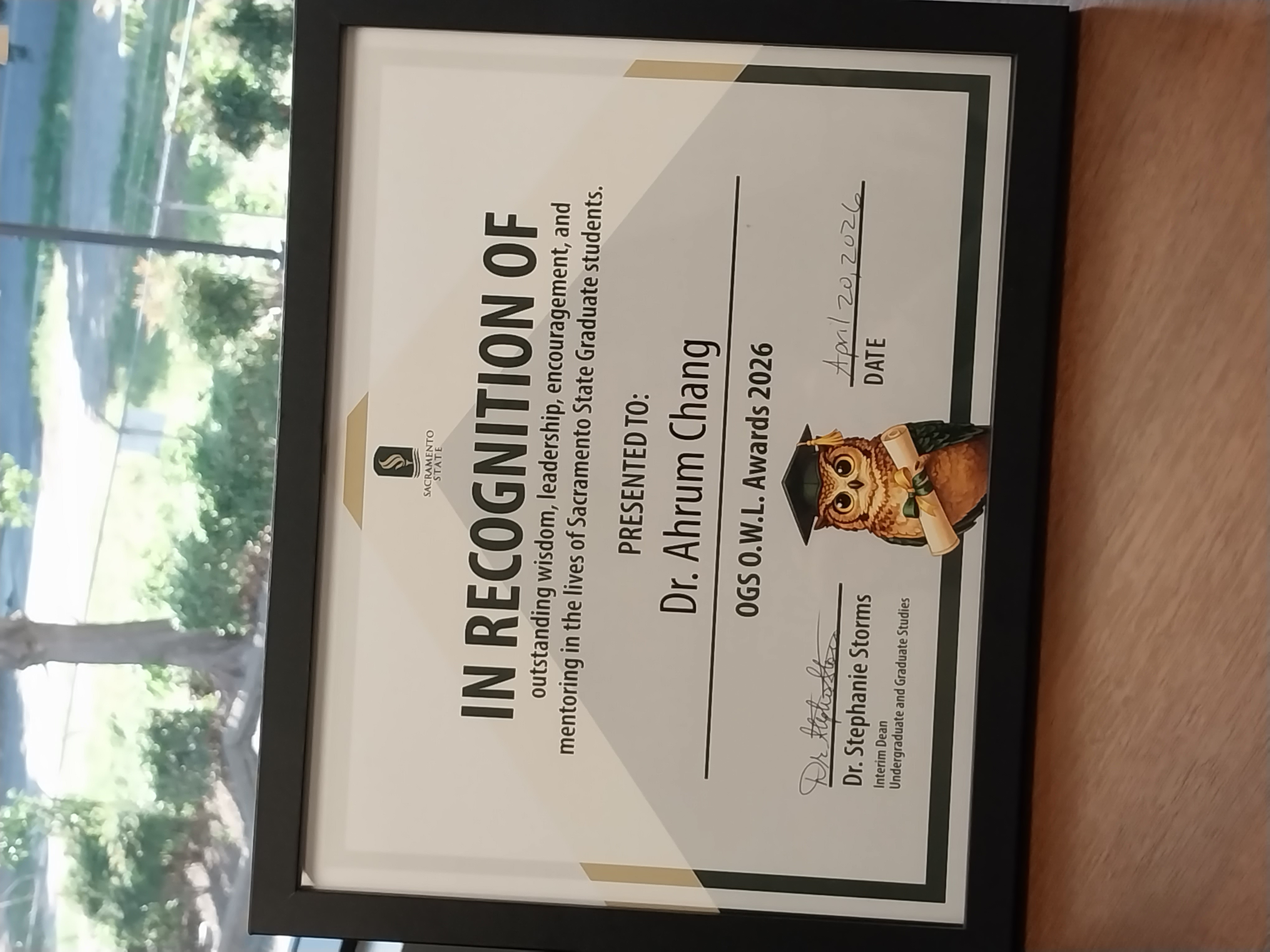 award certificate