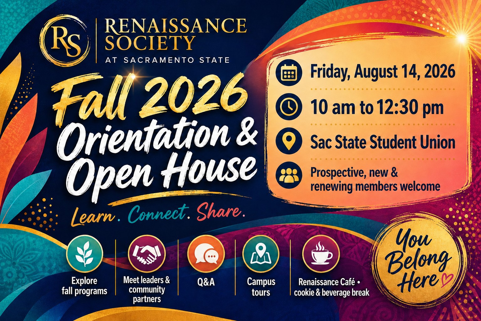 Fall Orientation and Open House graphic