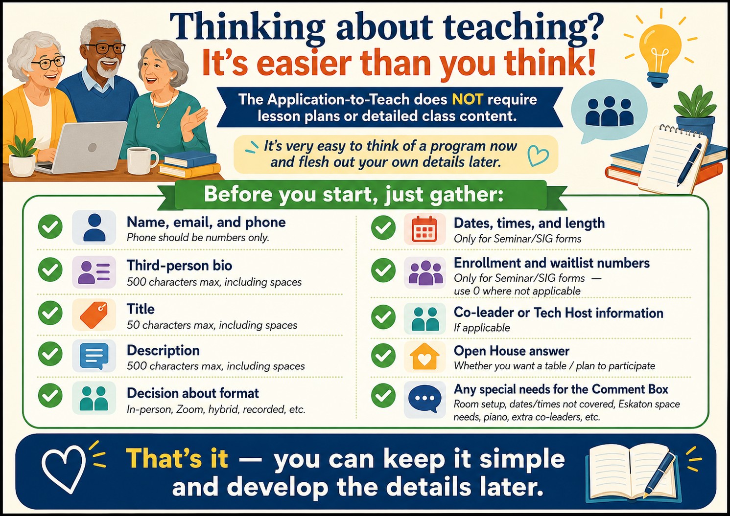 Filling out the applications to teach is easy