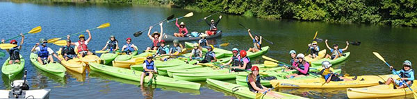 Kayakers at Sac State Aquatic Center