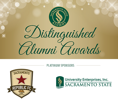 2019 Distinguished Alumni Award recipients with President Nelsen