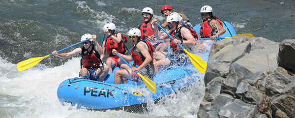 Peak Adventures whitewater rafting group
