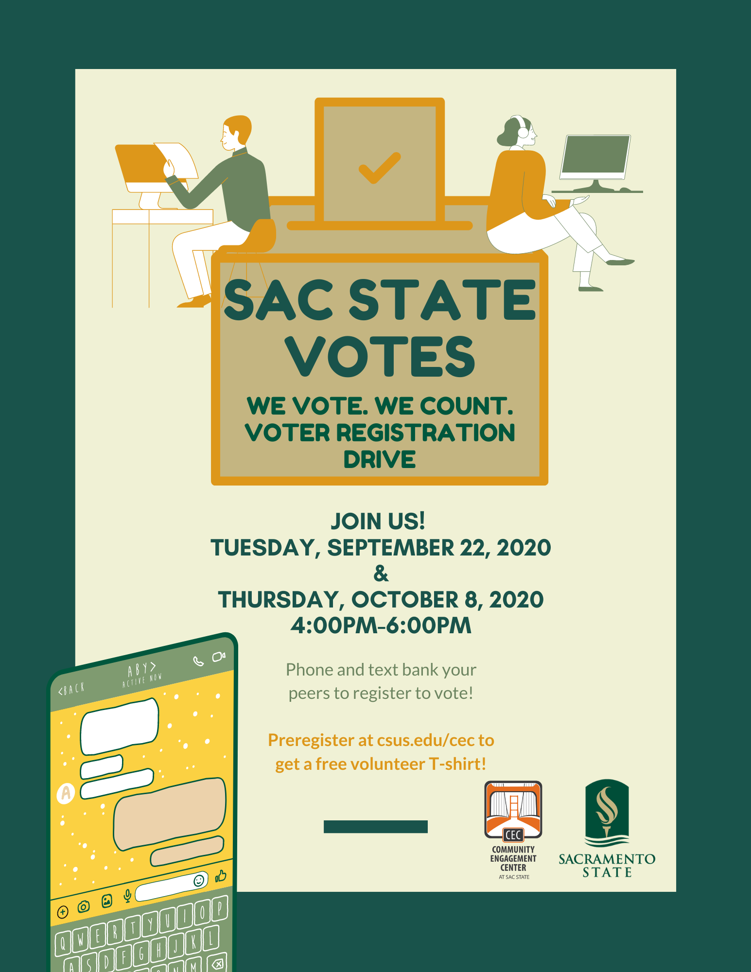 Voter registration drive flyer