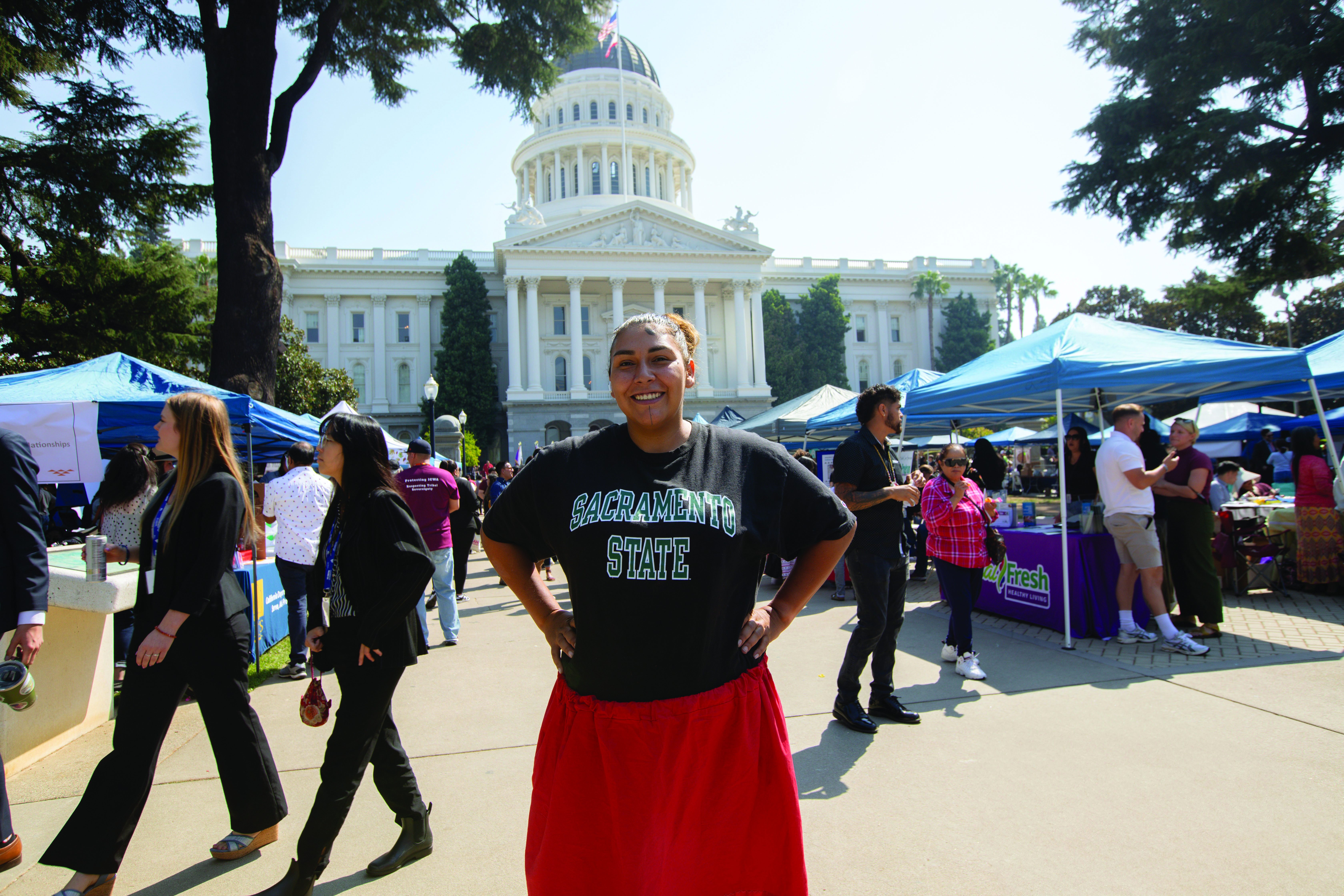 Photo: student at event at the Capitol
