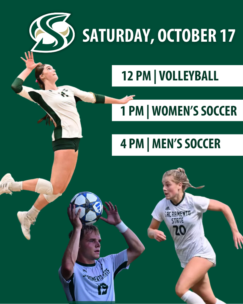 12 PM Volleyball | 1 PM Women's Soccer | 4 PM Men's Soccer