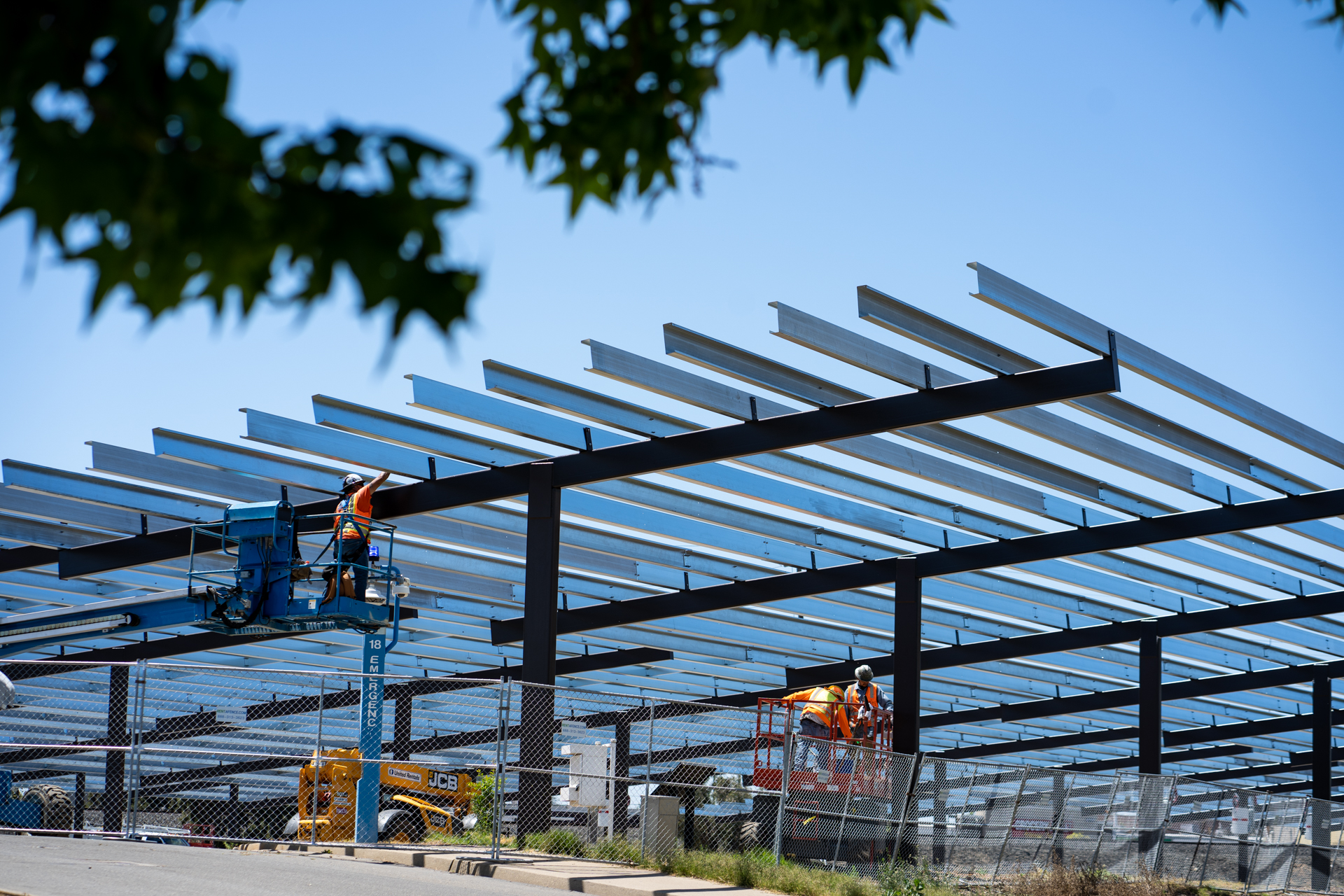 solar panels being installed at lot 10