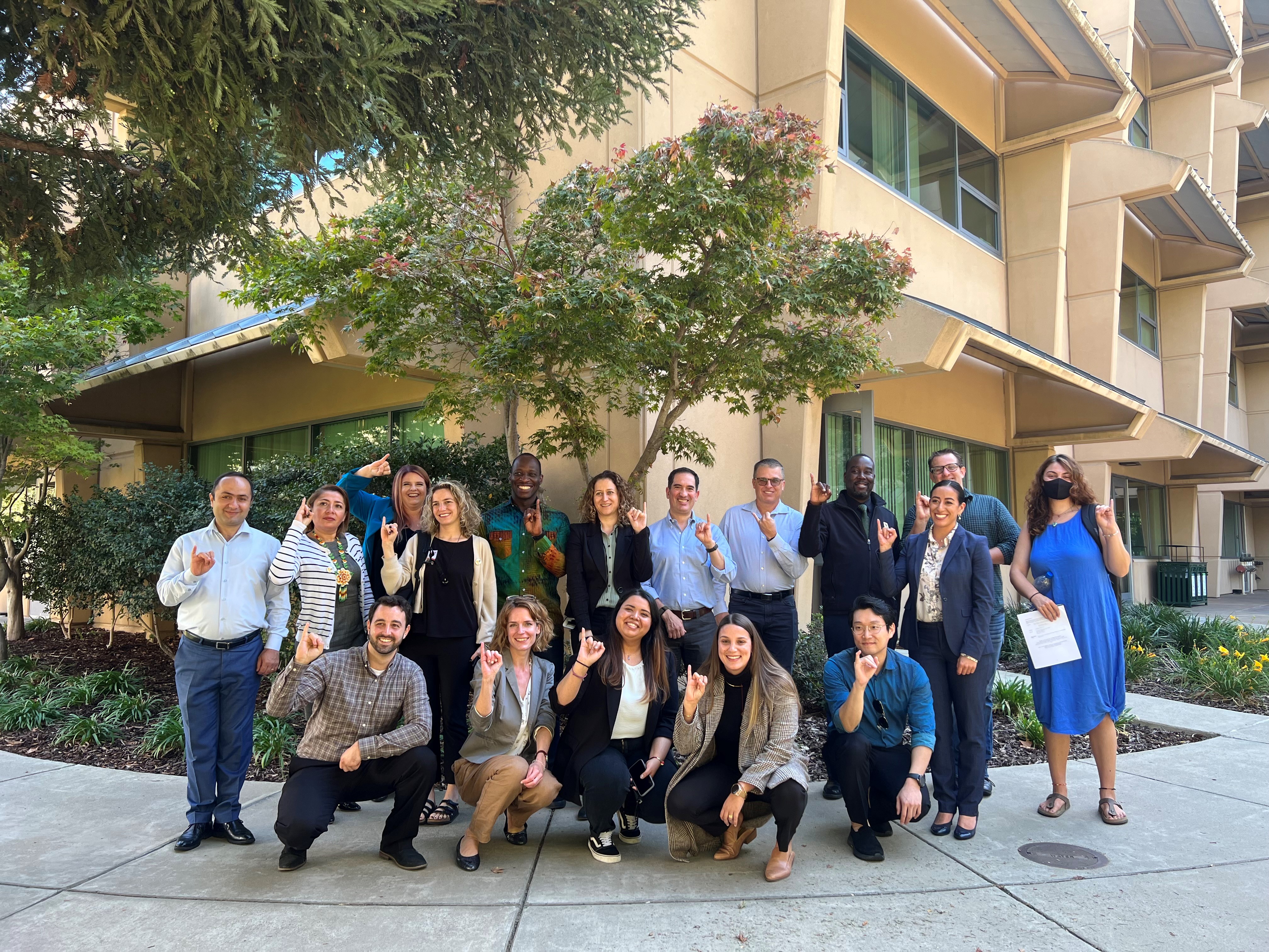 Photo of group of international delegates at Modoc Hall