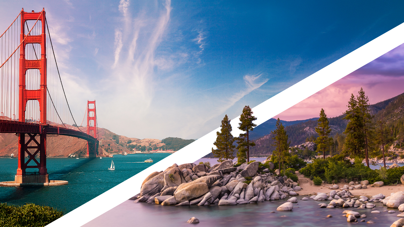 Photo of San Francisco and mountains