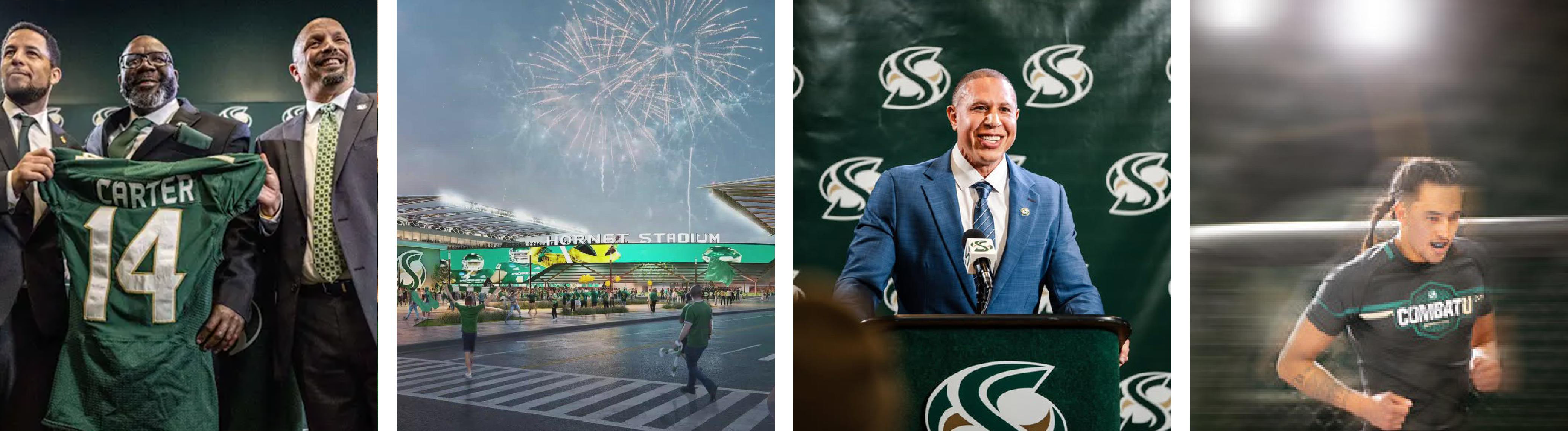 Four photos representing Hornet Sports